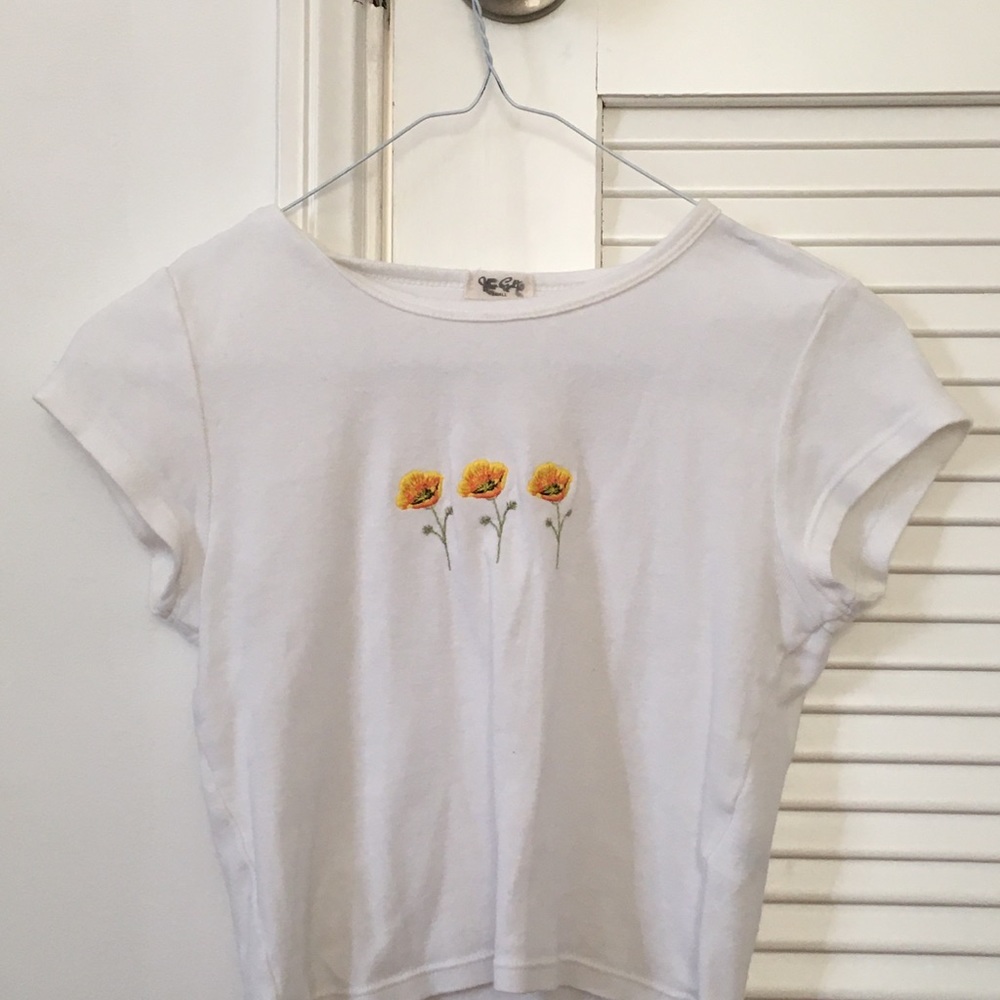 Yellow poppy crop top, John graft, size small